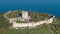 Aerial view of the castle of Platamon, Pieria, Greece