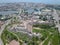 Aerial view of the castle of San Felipe and part of the center of Cartagena