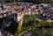 Aerial view of the castle Sigmaringen. Germany in the summer