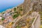 Aerial view of the castle town of Monemvasia in Lakonia of Peloponnese  Greece