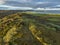 Aerial view of Castlegoland hill by Portnoo - County Donegal, Ireland.