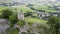 Aerial view of Castleton in the Peak District, UK