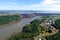 Aerial view of Cataratas do IguaÃ§u, a tourism point of Foz do IguaÃ§u, Brazil