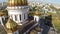 Aerial view of the Cathedral of Christ the Saviour against background of city Moscow Russia