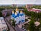 Aerial view of Cathedral of Icon of Our Lady of Jerusalem in Voskresensk