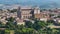 Aerial view of the Cathedral of Orvieto or Duomo di Orvieto, Umbria, Italy