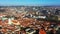 Aerial view of the Cathedral squaree of the Vilnius old town. Lithuania. Old town drone view
