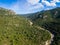 Aerial view of Cavu natural pool near Tagliu Rossu and Sainte L