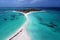 Aerial view of Cayo de Agua, a fantastic caribbean beach