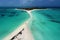 Aerial view of Cayo de Agua, a fantastic caribbean beach