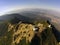 Aerial view of Ceahlau Toaca mountain peak