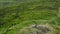 Aerial view of a Celtic Cross on the top of Slemish Mountain Co Antrim Northern Ireland Slemish hill where St Patrick worked