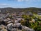 Aerial view of center Zlin, modern town in Moravia