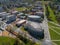 Aerial view of center Zlin, modern town in Moravia