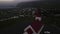 Aerial view of central church in Vik Iceland