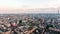 Aerial View Central London City Piccadilly Circus and Landmarks