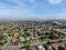 Aerial view of Central Los Angeles area with downtown on the background