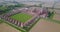 Aerial view of the Certosa di Pavia, the monastery and shrine in the province of Pavia, Lombardia, Italy