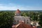 Aerial view of Cesis Castle - Livonian Order medieval castle ruins - Cesis, Latvia