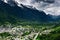 Aerial view of Chamonix town