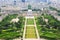 Aerial View on Champ de Mars from the Eiffel Tower.