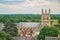 Aerial view of the Christ Church Cathedral and Oxford cityscape