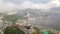 Aerial View, Christ The Redeemer Under Clouds, Landmark of Rio De Janeiro Brazil