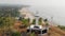 Aerial view christian cross on a hill in Arambol, India.