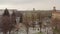 Aerial view. Christmas tree on the town square