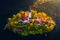 Aerial view of church of Assumption in Lake Bled, Slovenia