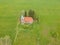 Aerial view of Church Of The Divine Heart Of The Lord in Borovnicka, Czech republic