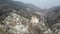 Aerial view of Church of the Holy Mother of God at ruins of Medieval Asen Fortress, Asenovgrad, Bulgaria