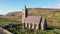 Aerial view of the Church of Ireland in Glencolumbkille - Republic of Ireland