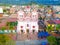 Aerial view of the Church of Our Lady of Carmen in Guatape in th