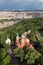 Aerial view of a church at the Petrin Hill in Prague