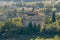 Aerial view of the Church of the Santissimo Crocifisso, Todi, Perugia, Italy