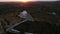 Aerial. View of church sky Nossa Senhora da Piedade at sunset.