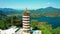 Aerial  view of Ci En Pagoda in sun moon lake, Taiwan.