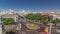 Aerial view of Cibeles fountain at Plaza de Cibeles in Madrid timelapse in a beautiful summer day, Spain