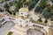 Aerial view of Cimitero Monumentale di Milano or Monumental Cemetery of Milan, the burial place of the most remarkable Italians,