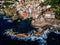 Aerial view of Cinque Terre, Riomaggiore, Italy