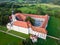 Aerial view of Cistercian monastery Kostanjevica na Krki, homely appointed as Castle Kostanjevica, Slovenia, Europe