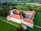 Aerial view of Cistercian monastery Kostanjevica na Krki, homely appointed as Castle Kostanjevica, Slovenia, Europe