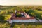 Aerial view of Cistercian monastery Kostanjevica na Krki, homely appointed as Castle Kostanjevica, Slovenia, Europe