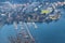 Aerial view of City of Como on Lake Como, Italy