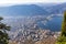 Aerial view of City of Como on Lake Como, Italy