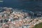 Aerial view on city of Gibraltar from Upper Rock Natural Reserve. British overseas territory.