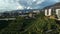 Aerial view, city green panorama of Alanya Turkey. Sea on the horizon with blue sky