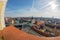 Aerial view from the city hall tower over Oradea town center