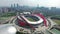 Aerial view of the city and the Olympic stadium of nanjing